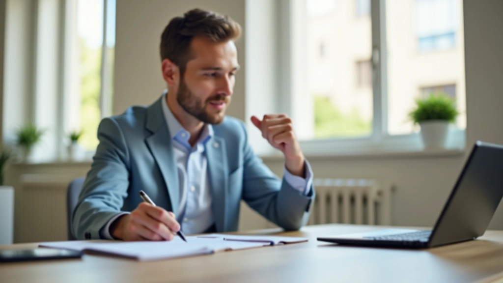 Osoba s notebookem plánující měsíční rozpočet a finanční cíle, přehledný stůl s kalkulačkou